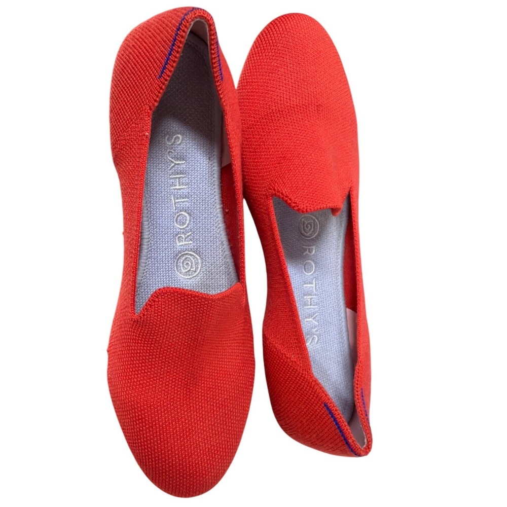 Rothy's Loafer Women 7 Red The Loafer Knit Flat Classic Sustainable Comfort